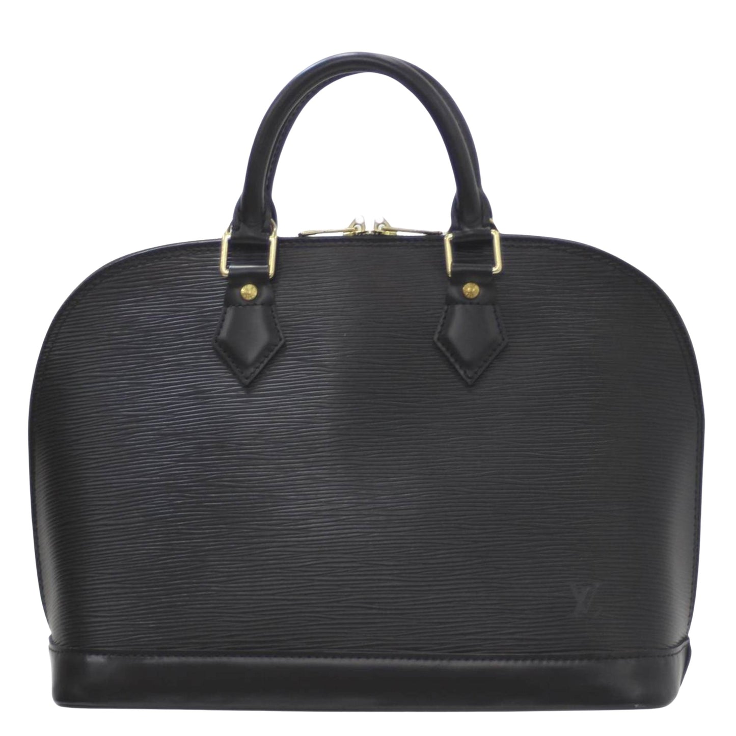 Louis Vuitton Alma, Black, Leather, handbag