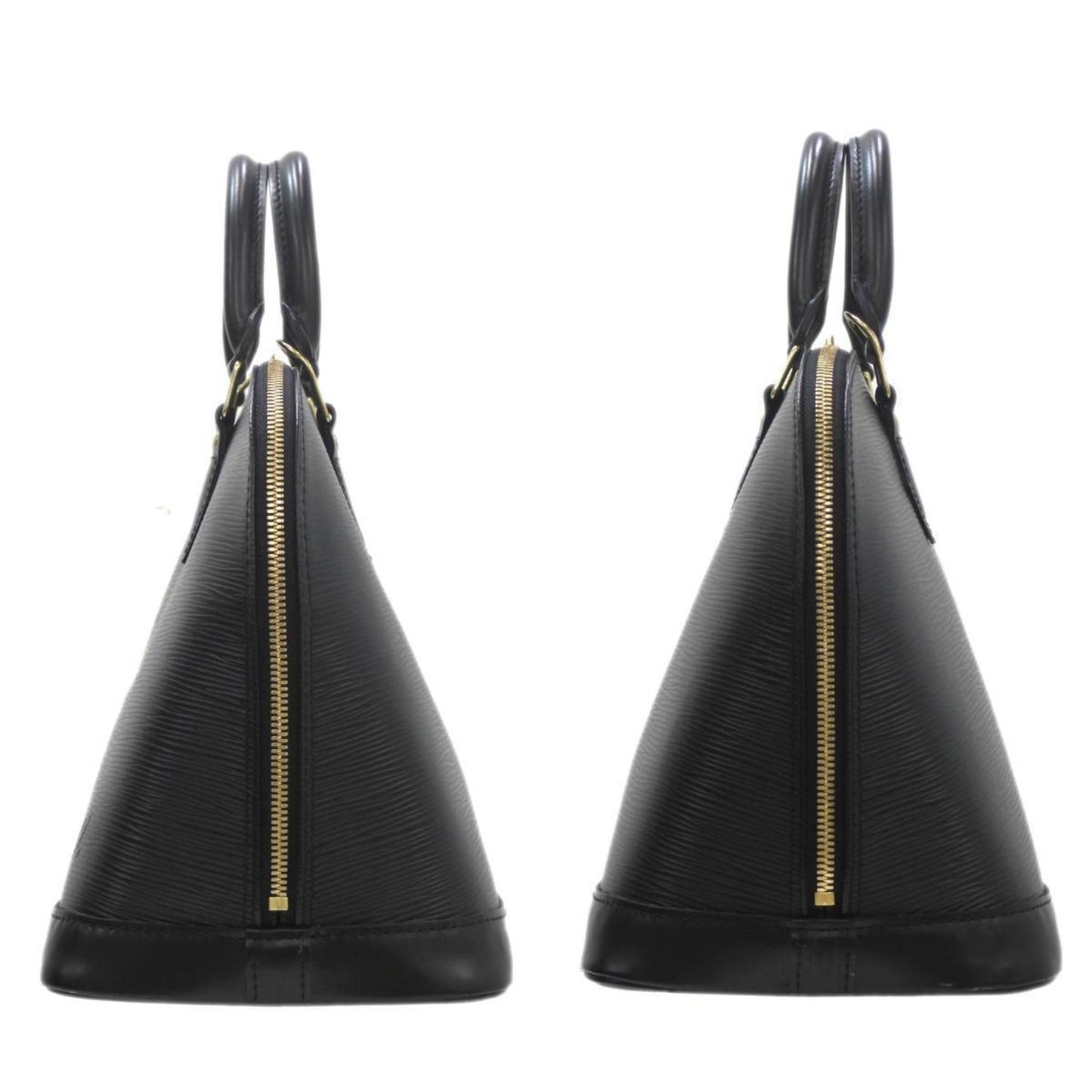 Louis Vuitton Alma, Black, Leather, handbag