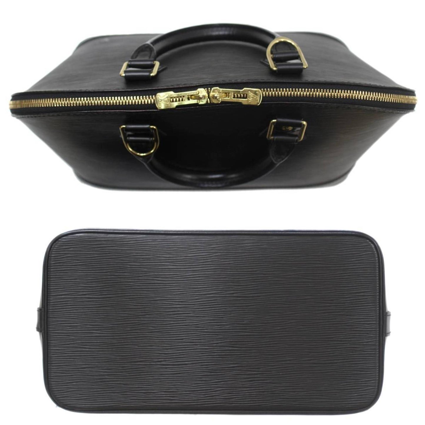 Louis Vuitton Alma, Black, Leather, handbag
