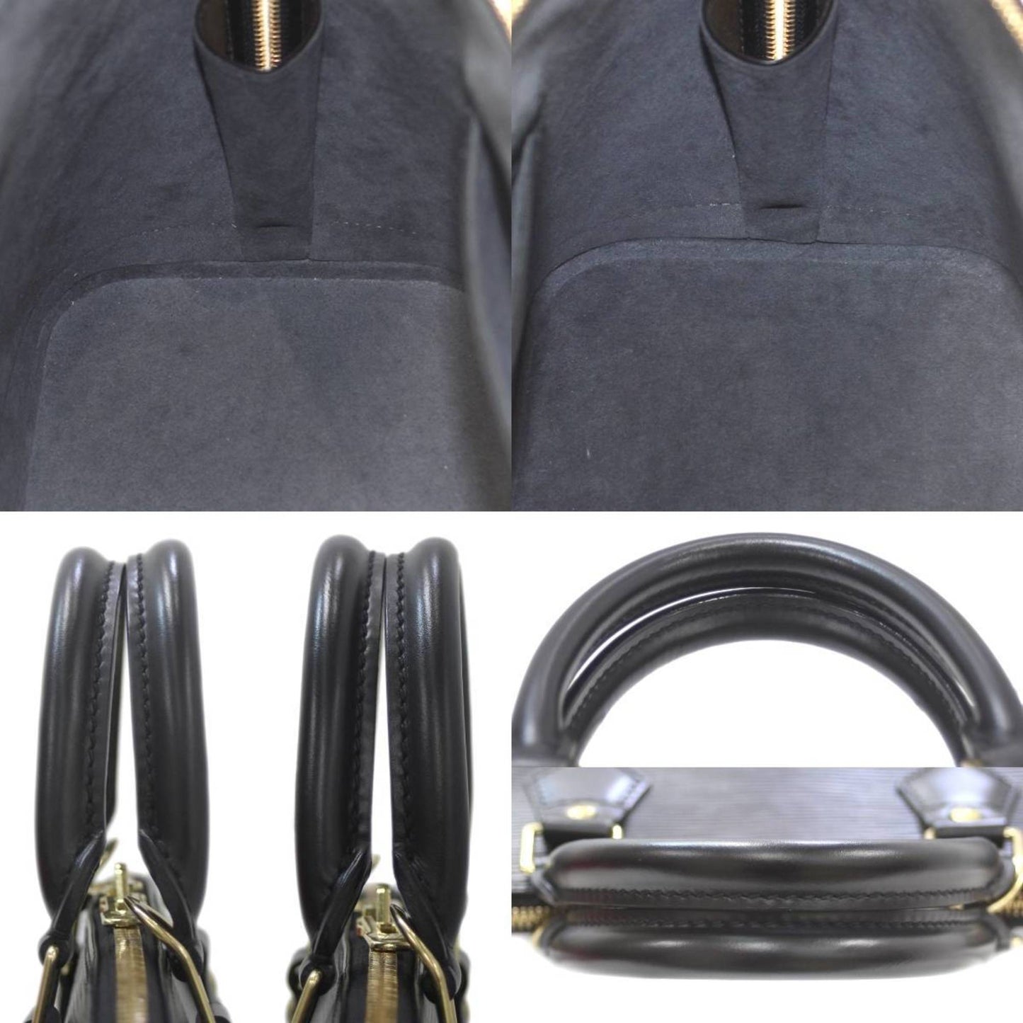 Louis Vuitton Alma, Black, Leather, handbag