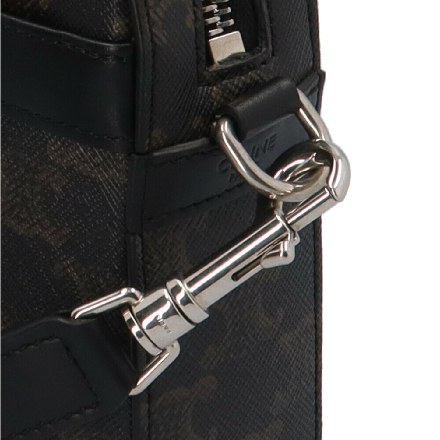 Céline Triomphe, Black, Canvas, shoulder