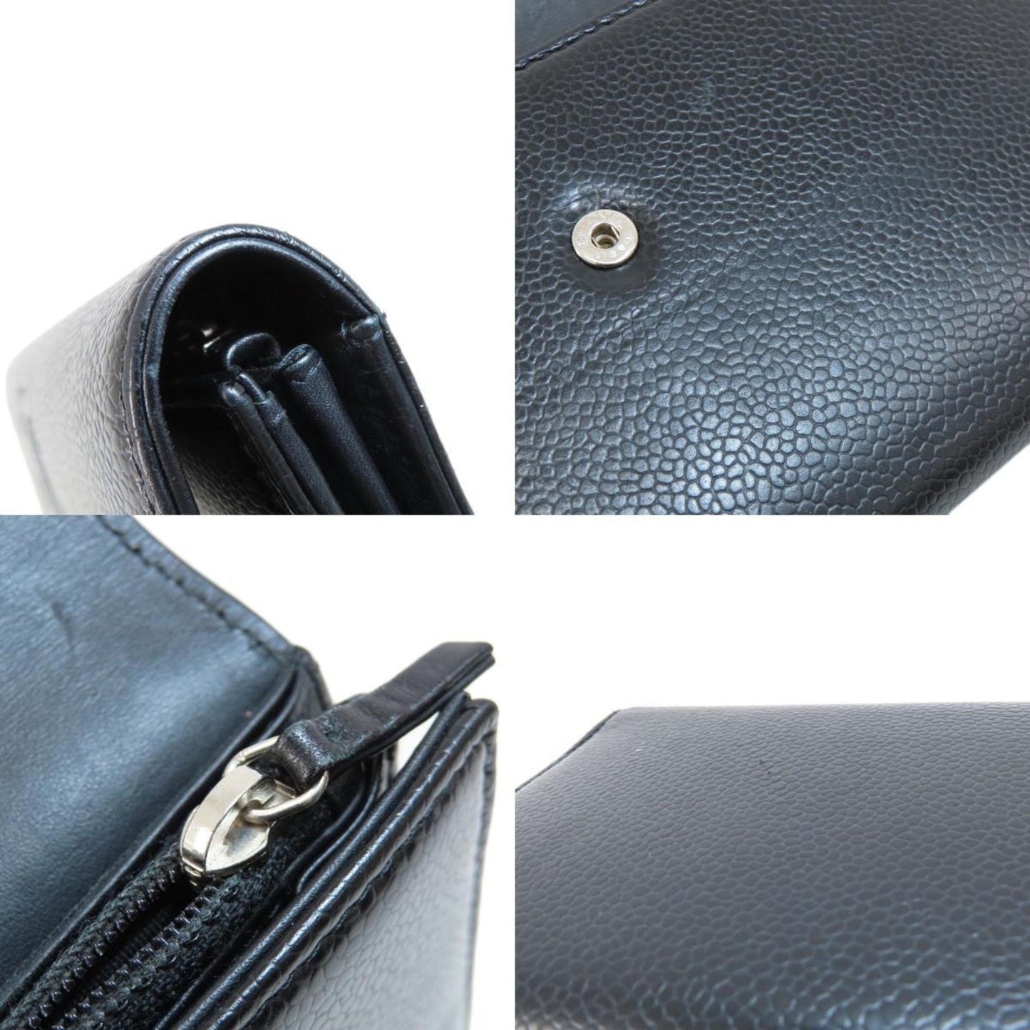 Chanel Logo CC, Black, Leather, wallet