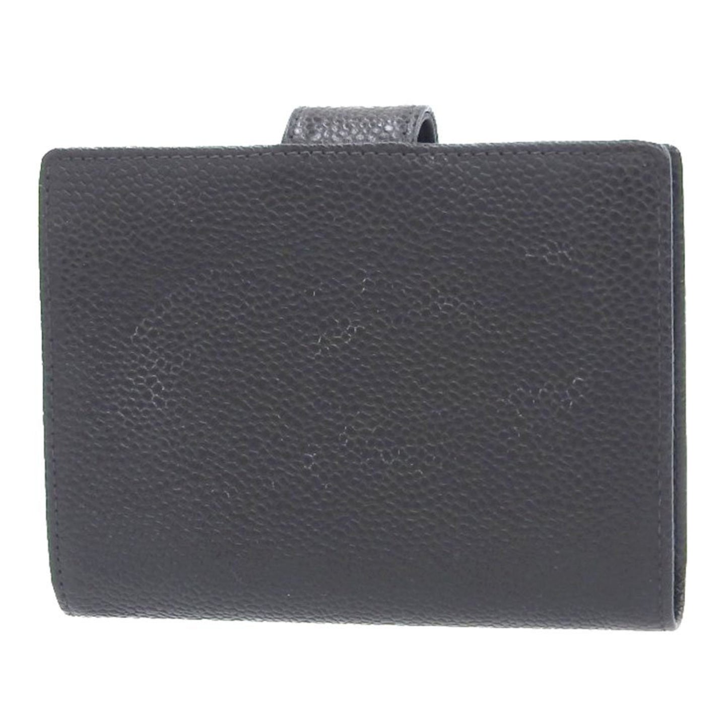 Chanel Coco Mark, Black, Leather, wallet
