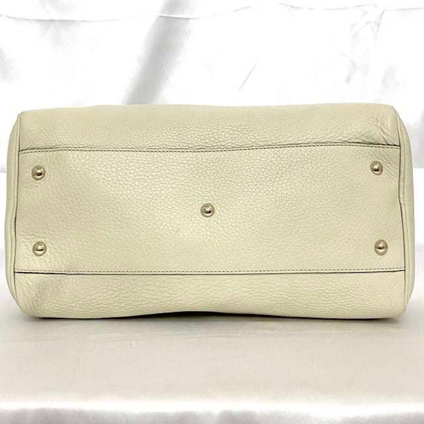 Gucci Bamboo, White, Leather, handbag