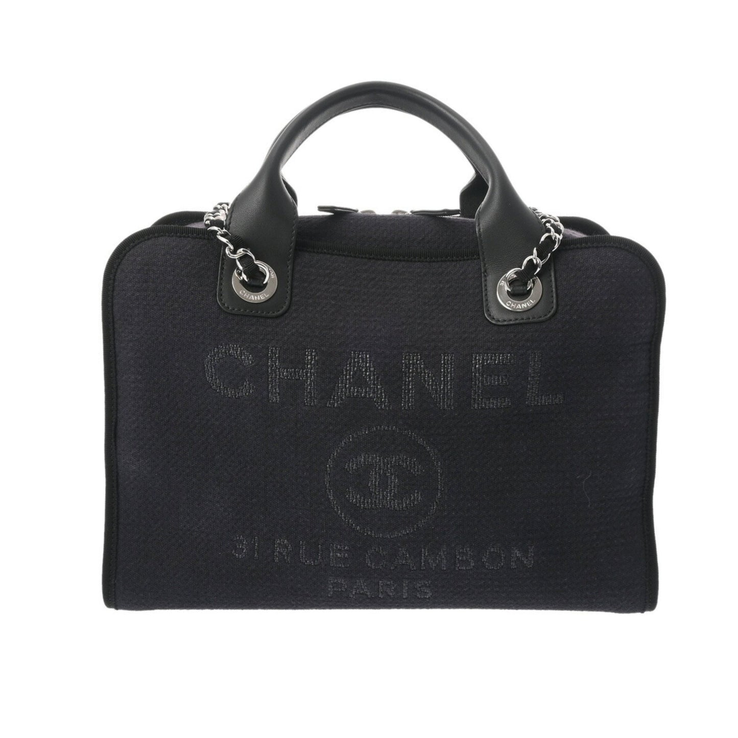 Chanel Deauville, Navy, Canvas, handbag