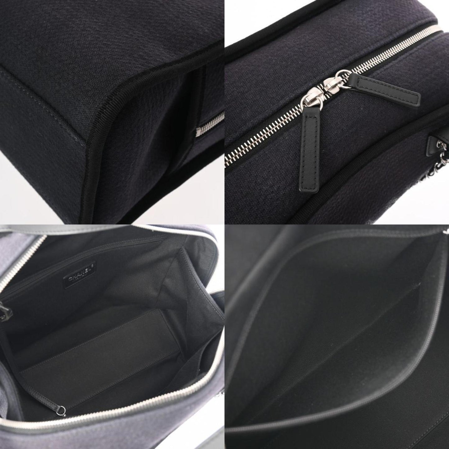 Chanel Deauville, Navy, Canvas, handbag