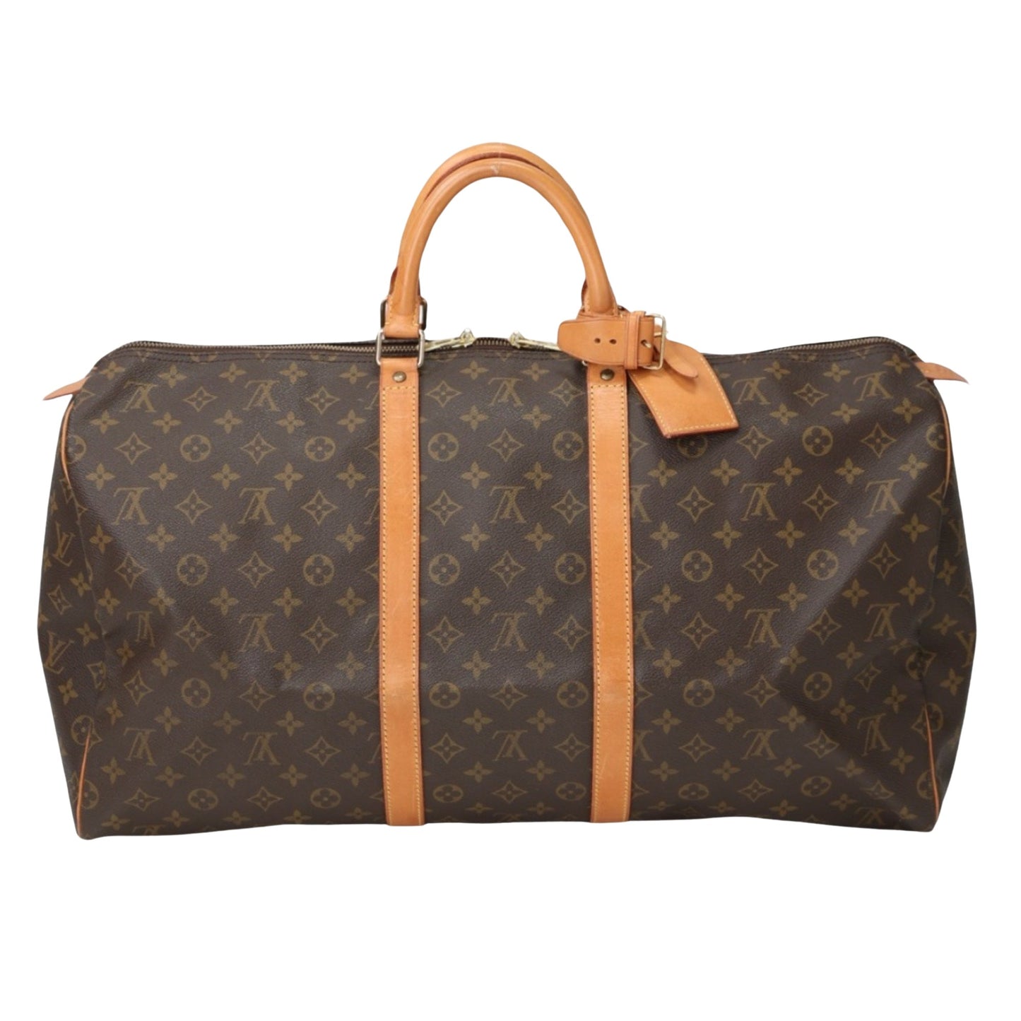 Louis Vuitton Keepall 55, Brown, Canvas, travel