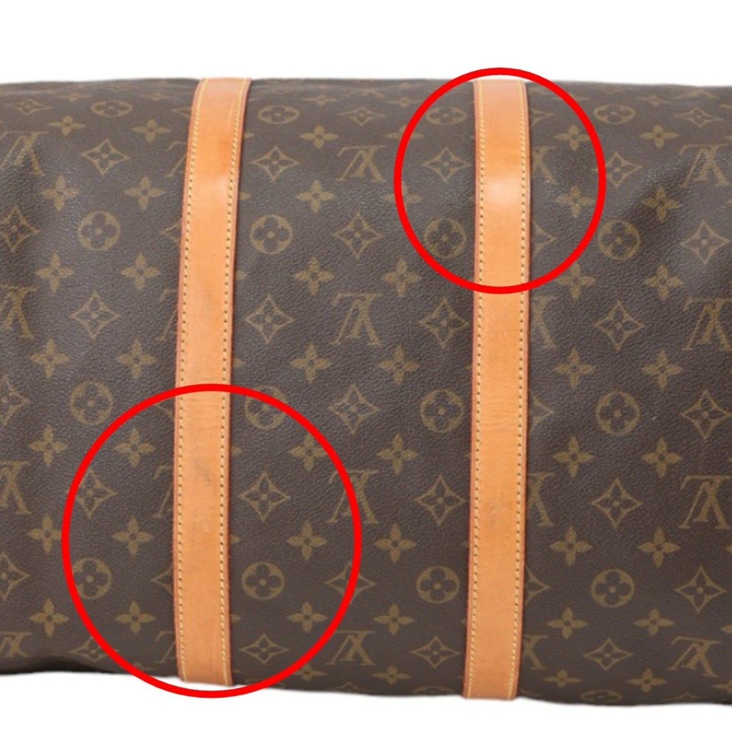 Louis Vuitton Keepall 55, Brown, Canvas, travel