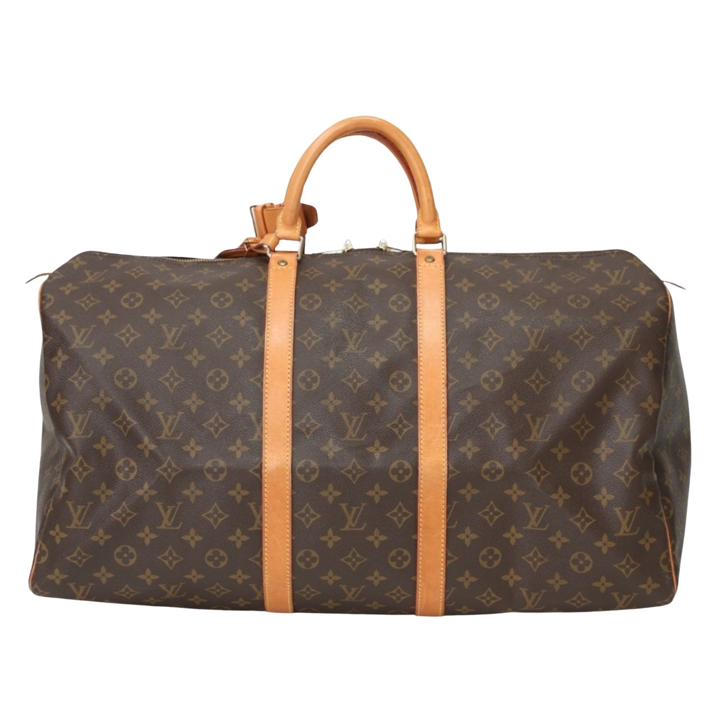 Louis Vuitton Keepall 55, Brown, Canvas, travel