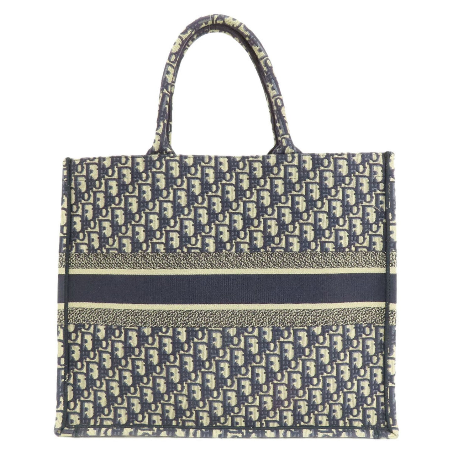 Dior Book Tote, Navy, Canvas, tote