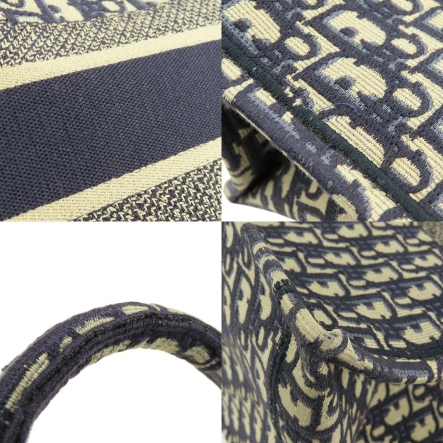Dior Book Tote, Navy, Canvas, tote