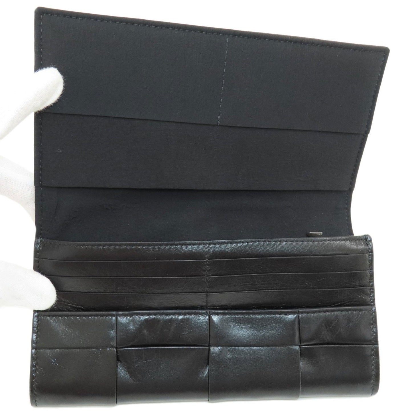 Bottega Veneta Cassette, Black, Leather, wallet