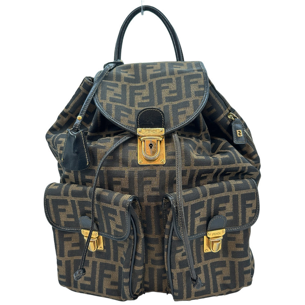 Fendi, Brown, Canvas, backpack