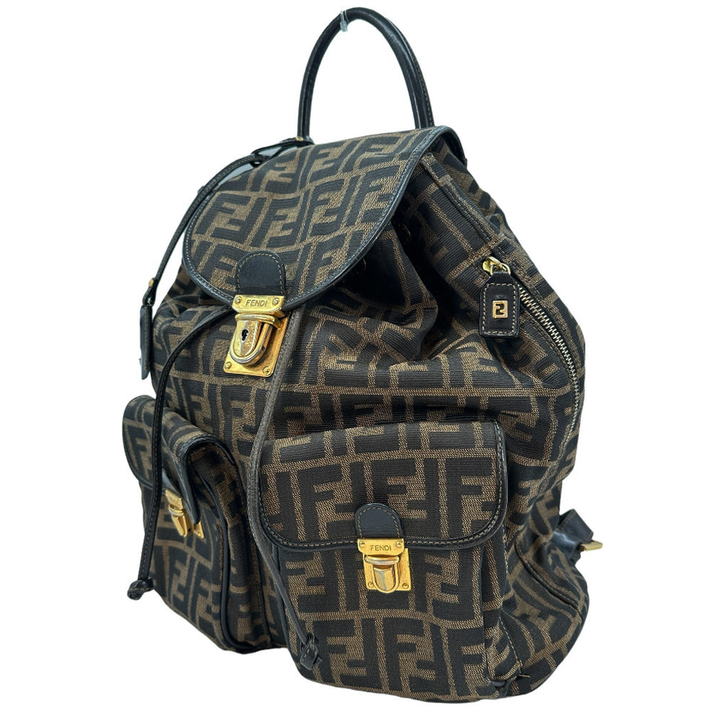 Fendi, Brown, Canvas, backpack
