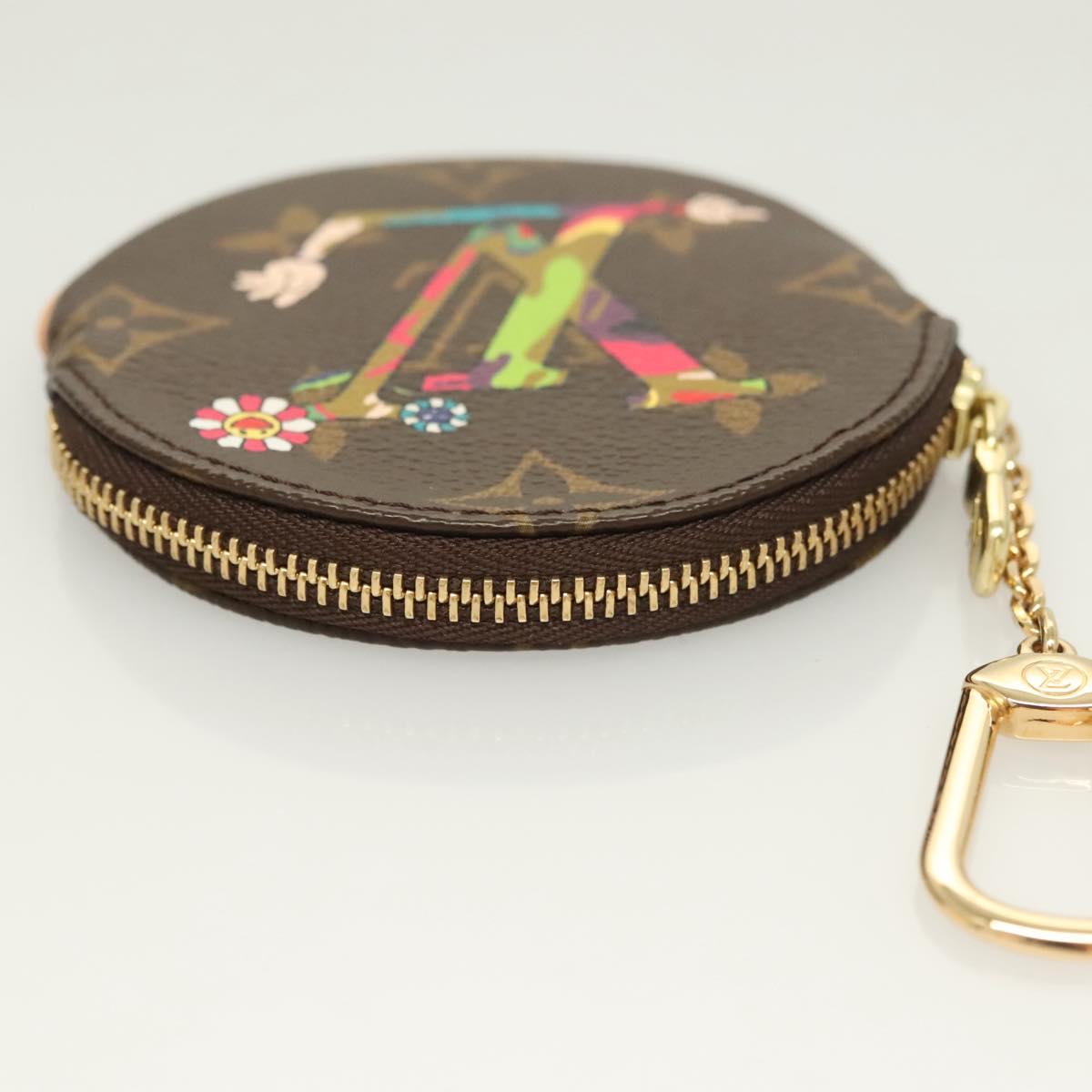 Louis Vuitton Porte Monnaie Rond, Brown, Canvas, wallet