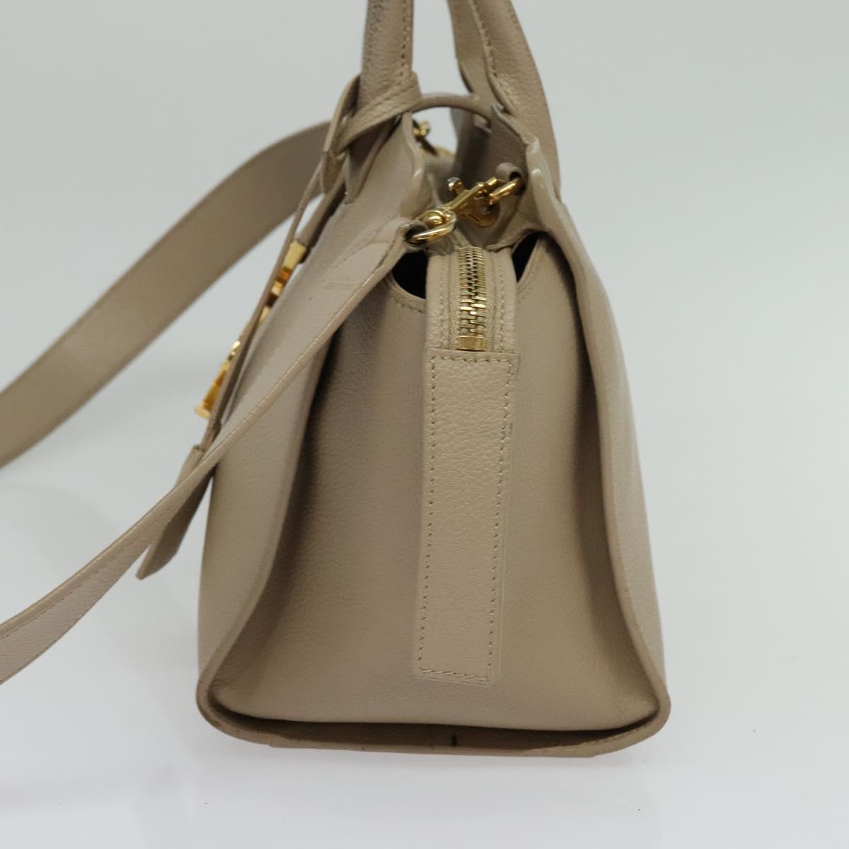 Yves Saint Laurent Downtown, Beige, Leather, handbag