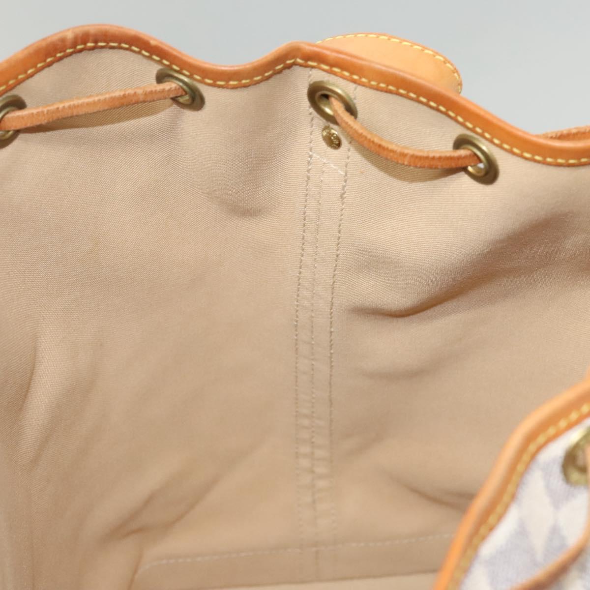 Louis Vuitton Noe, White, Canvas, shoulder