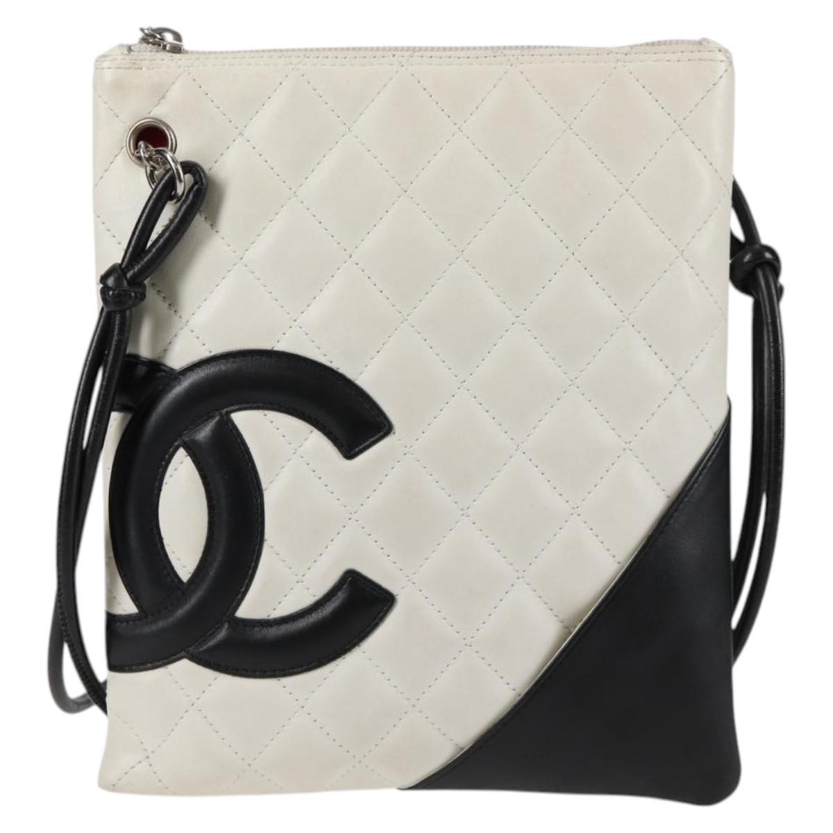 Chanel Cambon, White, Leather, shoulder