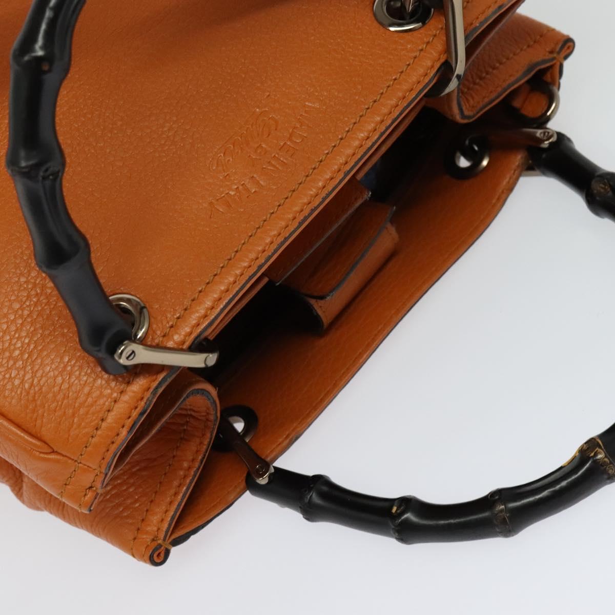 Gucci Bamboo, Orange, Leather, handbag