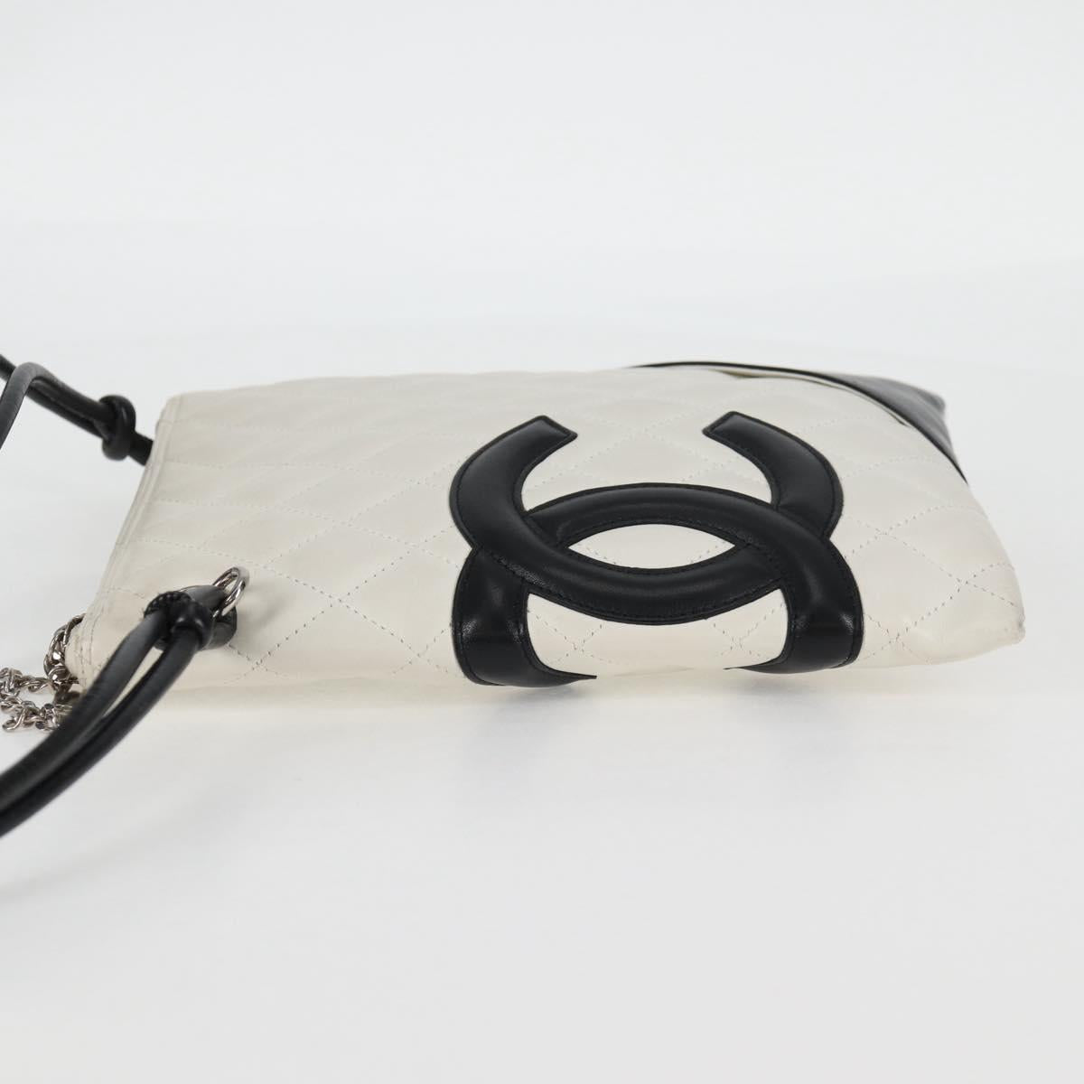 Chanel Cambon, White, Leather, shoulder
