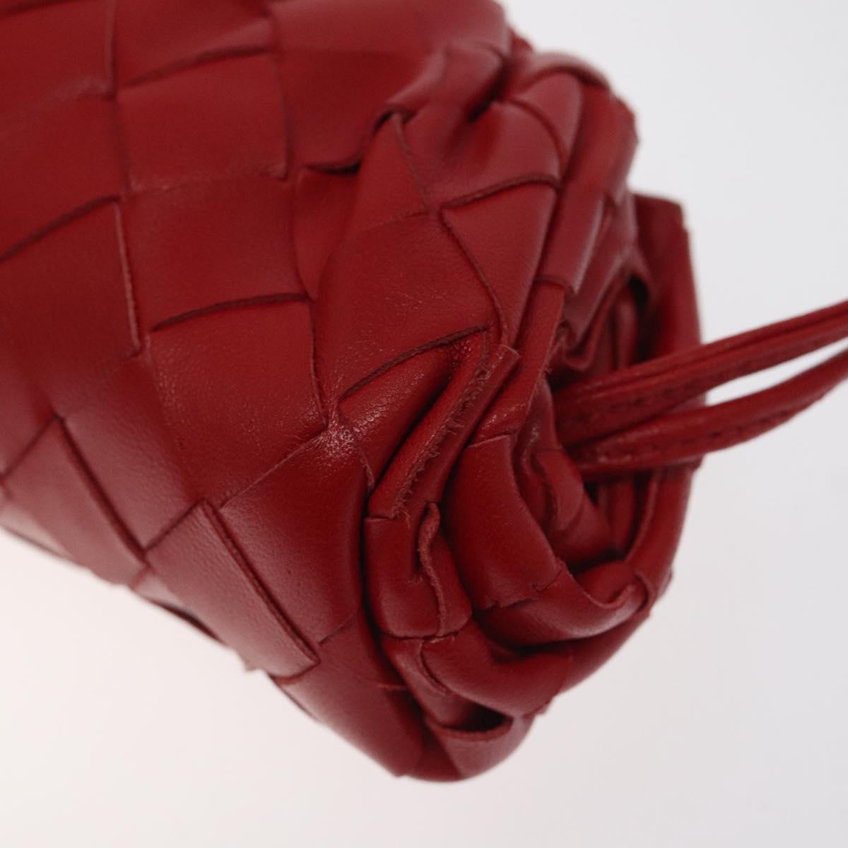 Bottega Veneta, Red, Leather, clutch