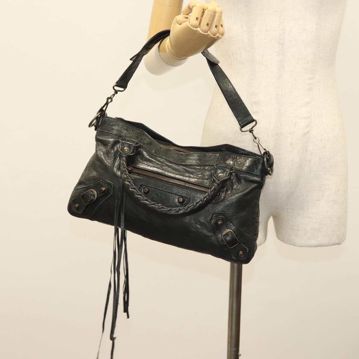 Balenciaga First, Black, Leather, handbag