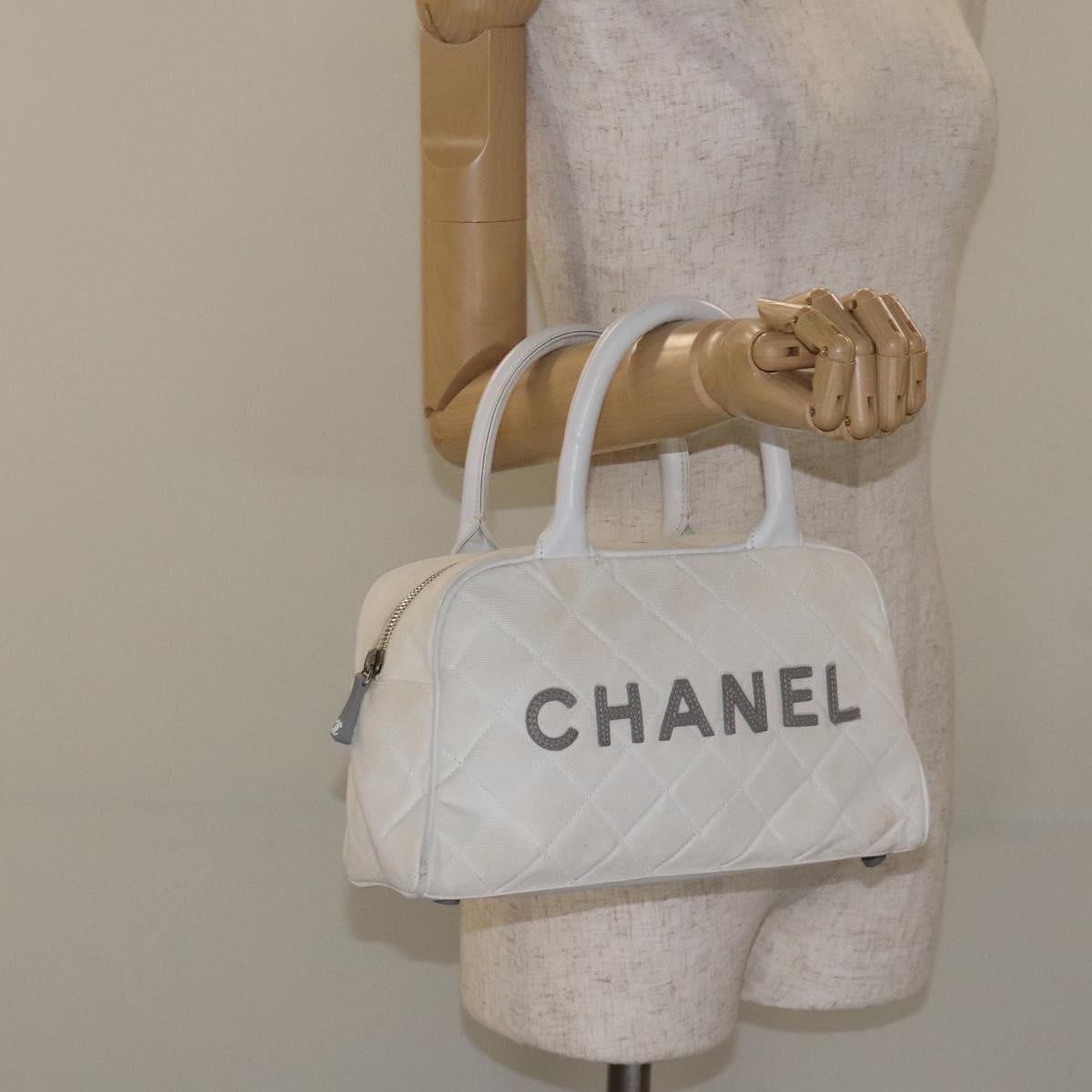 Chanel Chanel, White, Canvas, handbag