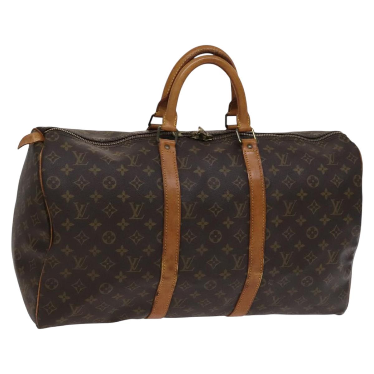 Louis Vuitton Keepall 50, Brown, Canvas, travel