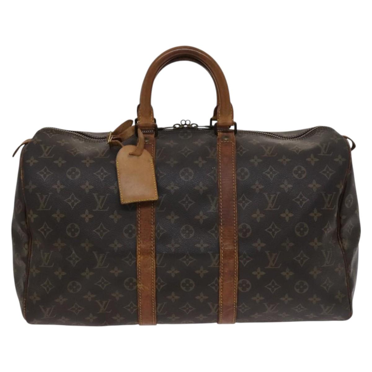 Louis Vuitton Keepall 45, Brown, Canvas, travel