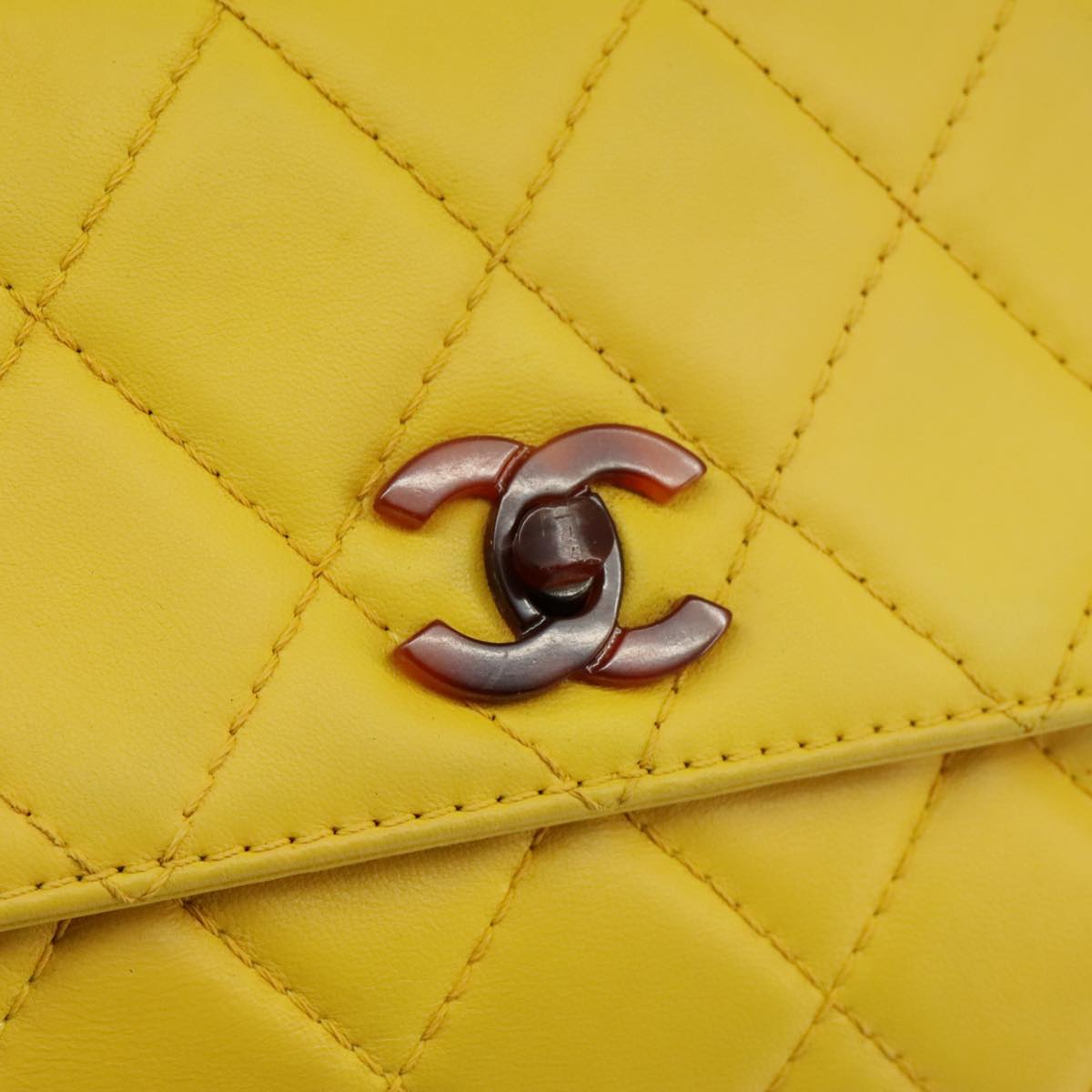 Chanel Cabas, Yellow, Leather, handbag