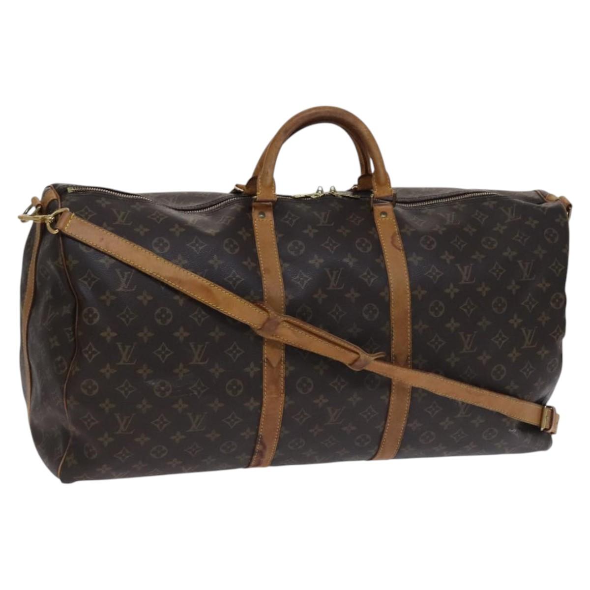 Louis Vuitton Keepall Bandoulière 60, Brown, Canvas, travel