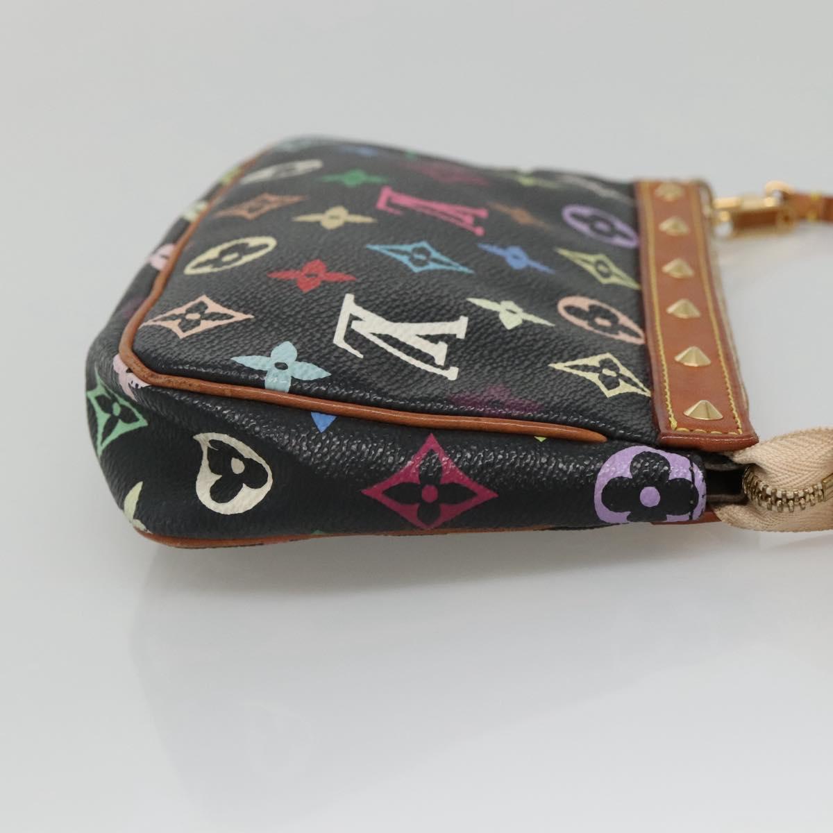 Louis Vuitton Pochette Accessoire, Black, Canvas, clutch