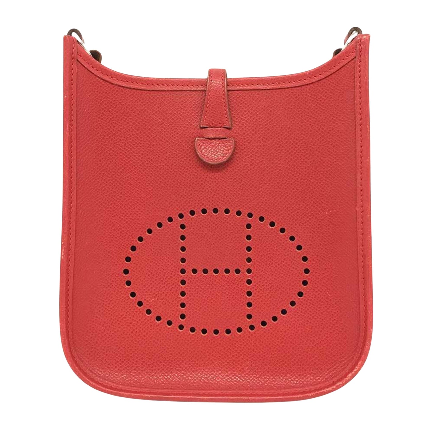 Hermès Mini Evelyne, Red, Leather, shoulder