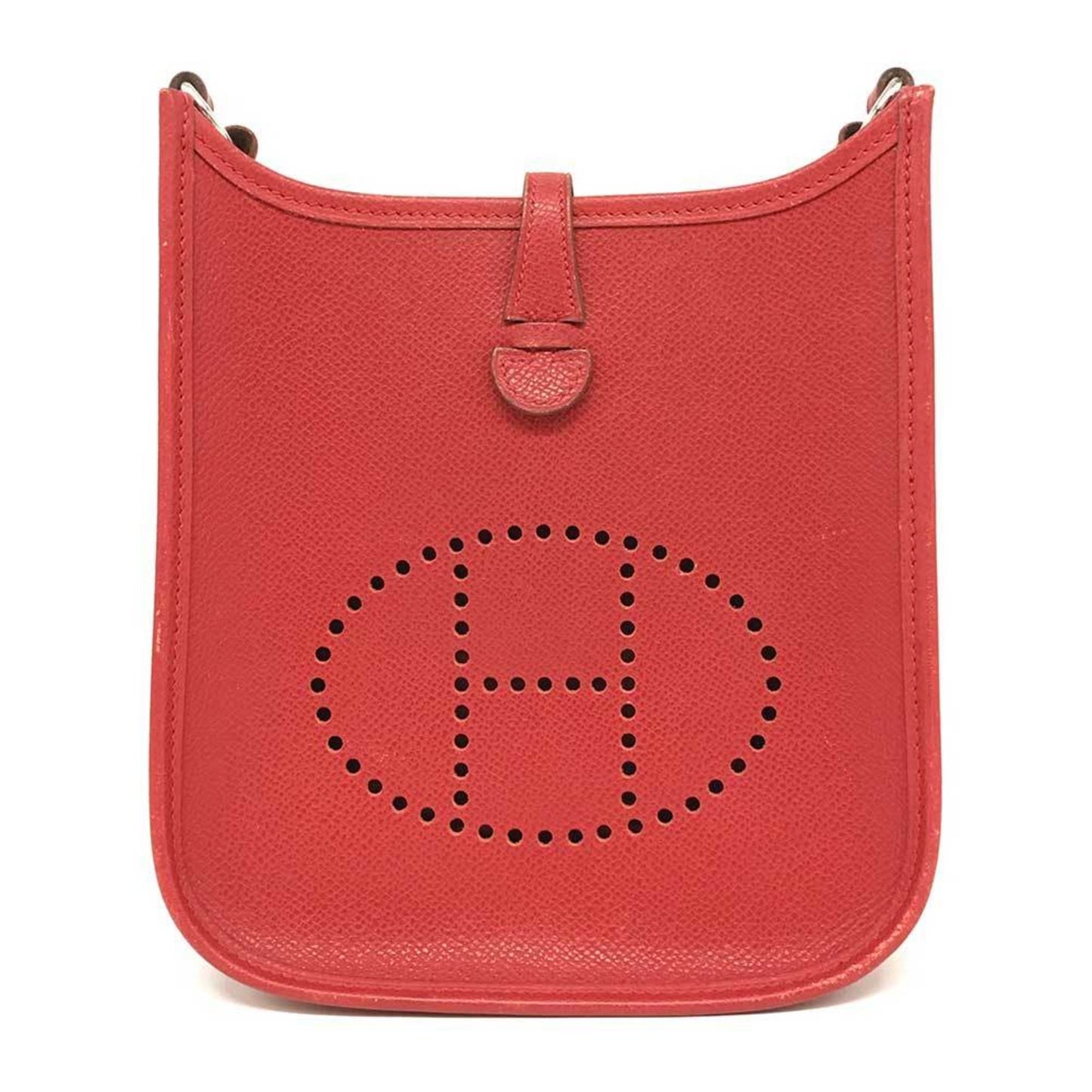 Hermès Mini Evelyne, Red, Leather, shoulder
