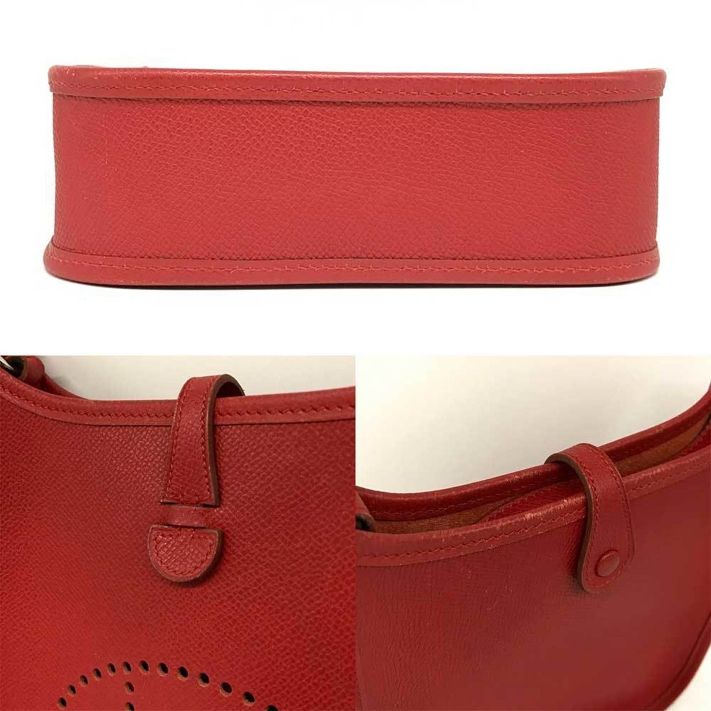 Hermès Mini Evelyne, Red, Leather, shoulder