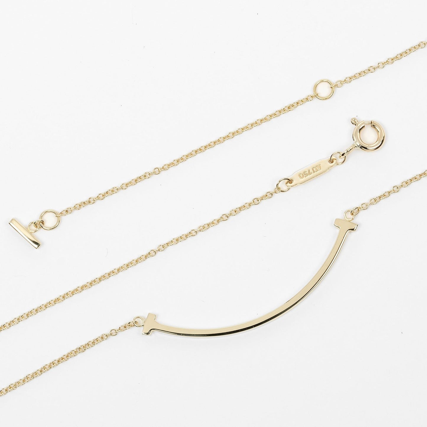 Tiffany & Co T Smile, Gold, Yellow Gold, necklace