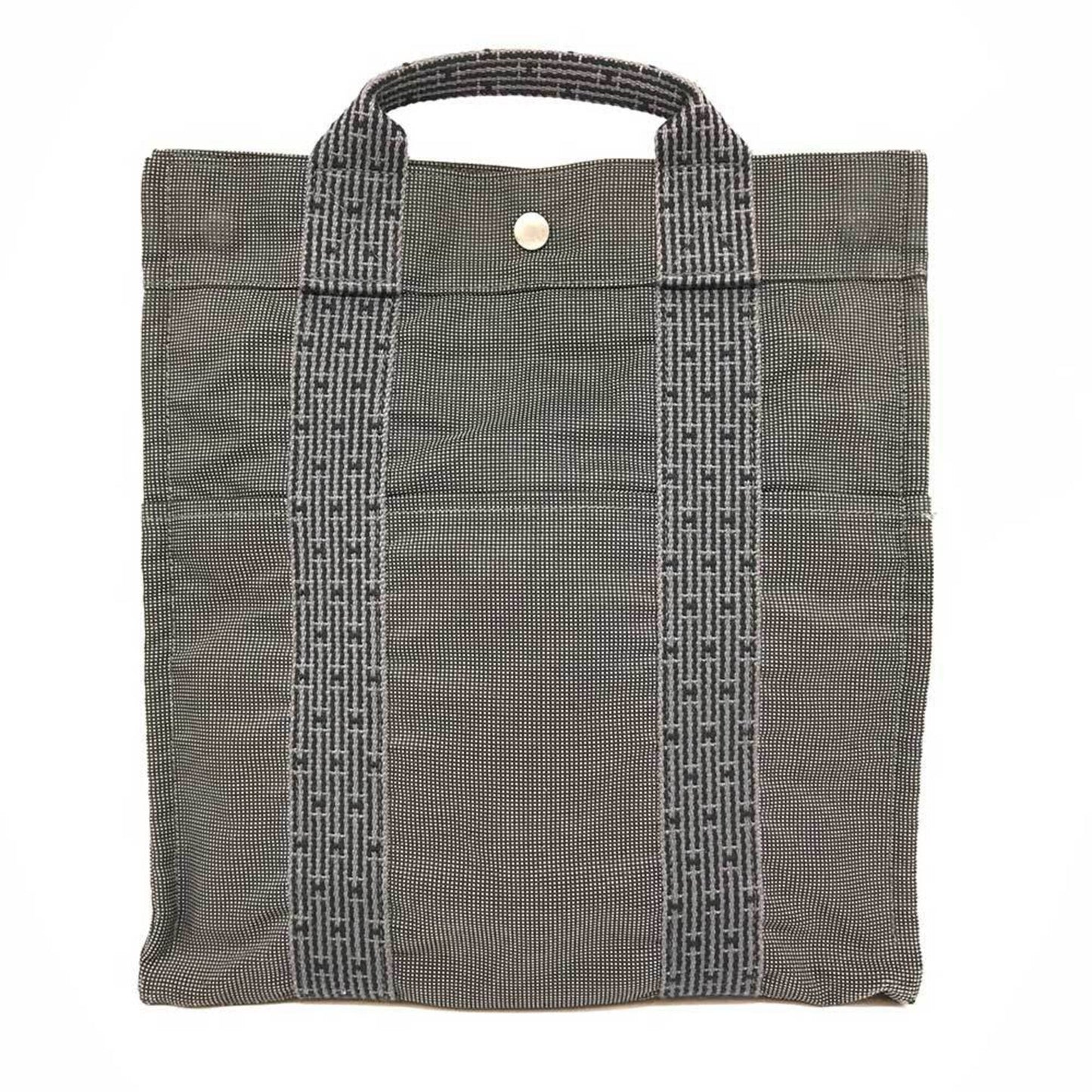 Hermès Herline, Grey, Canvas, backpack