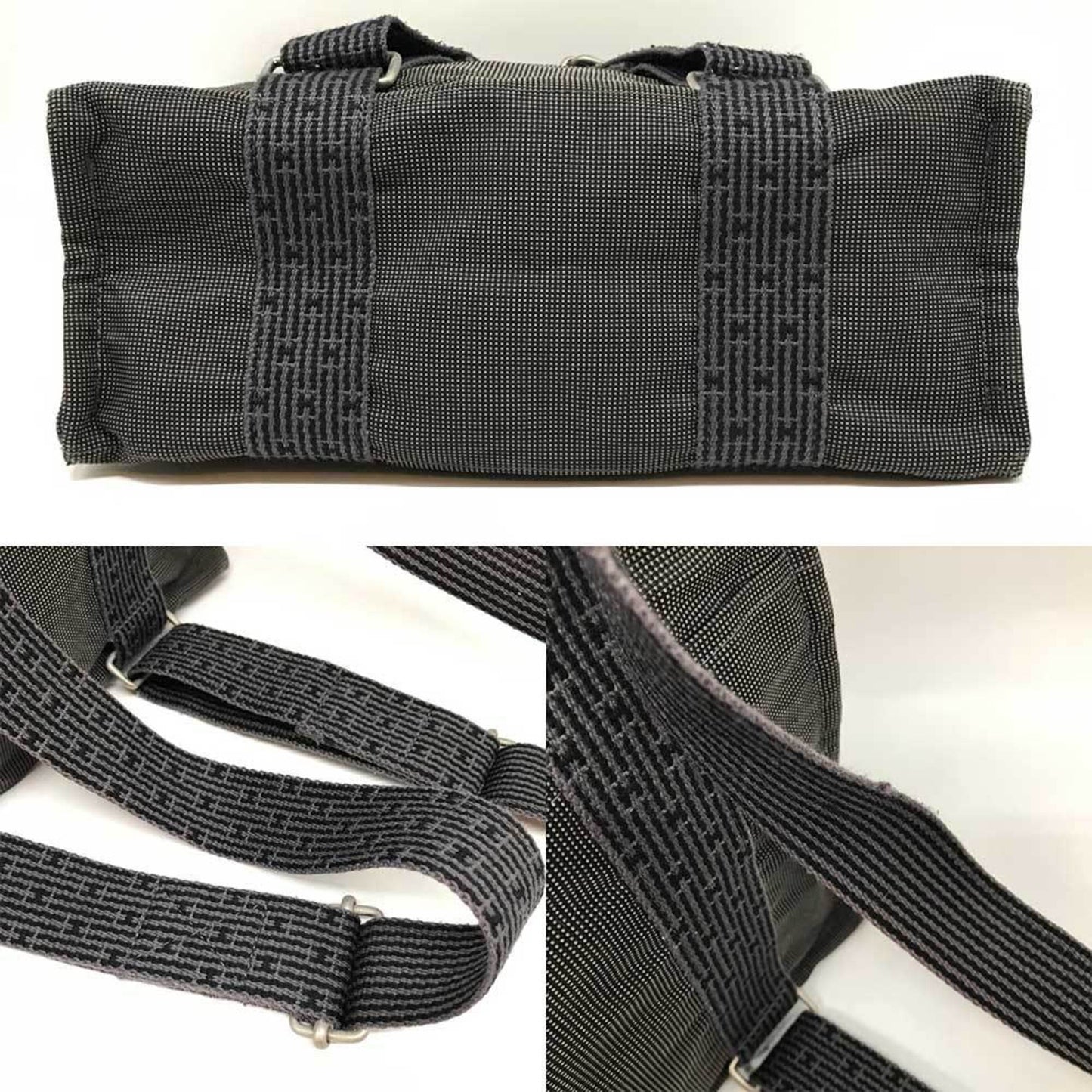 Hermès Herline, Grey, Canvas, backpack
