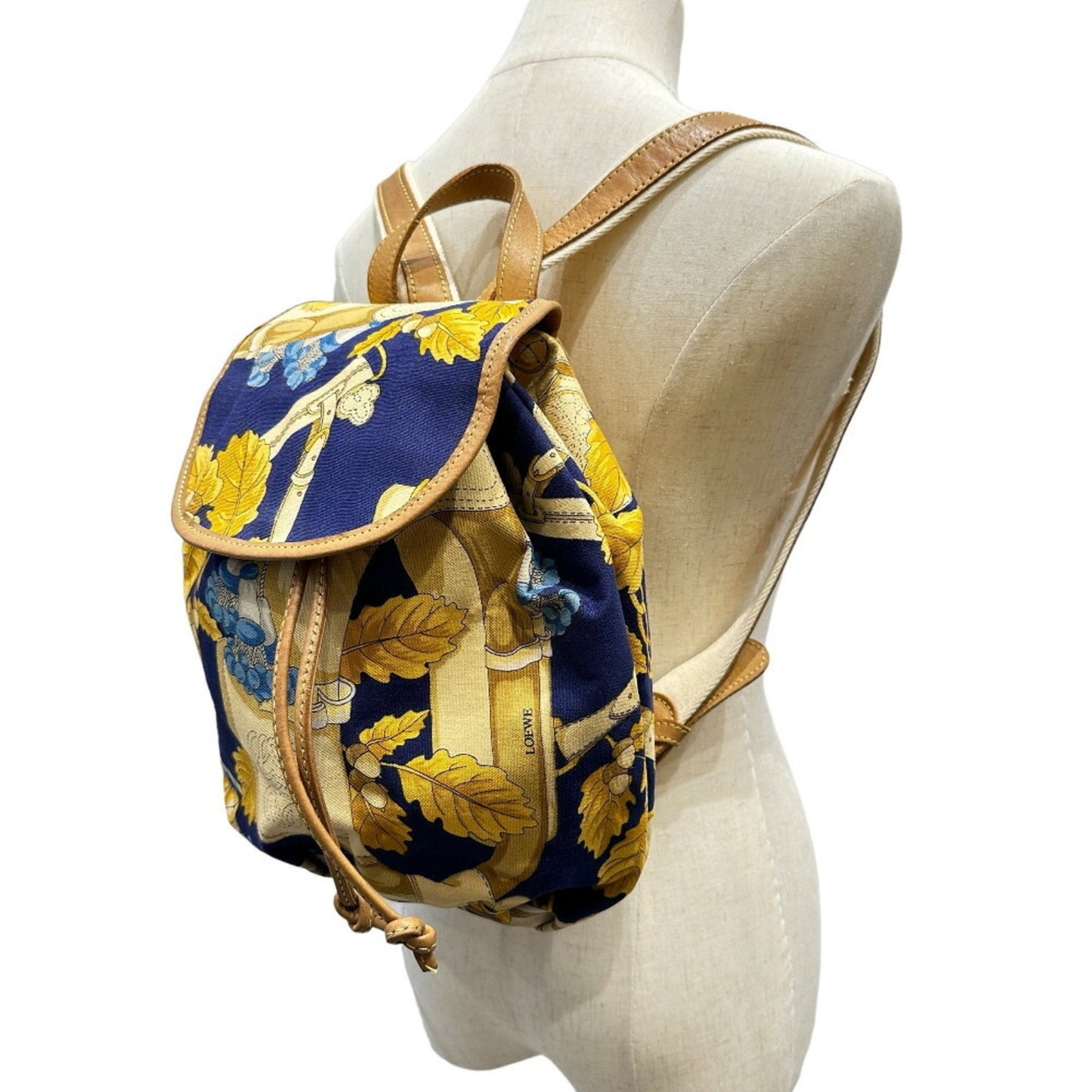 Loewe, Yellow, Canvas, backpack
