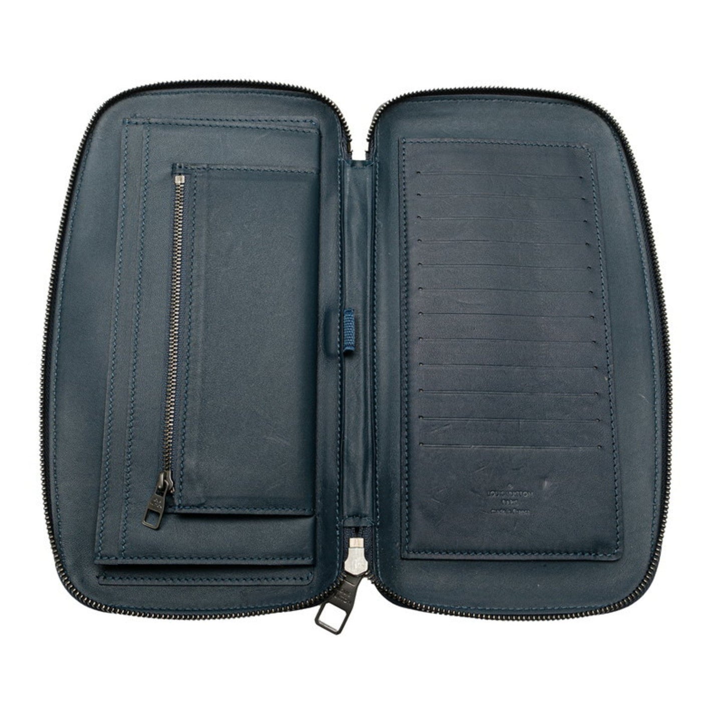 Louis Vuitton Zippy XL, Navy, Leather, wallet