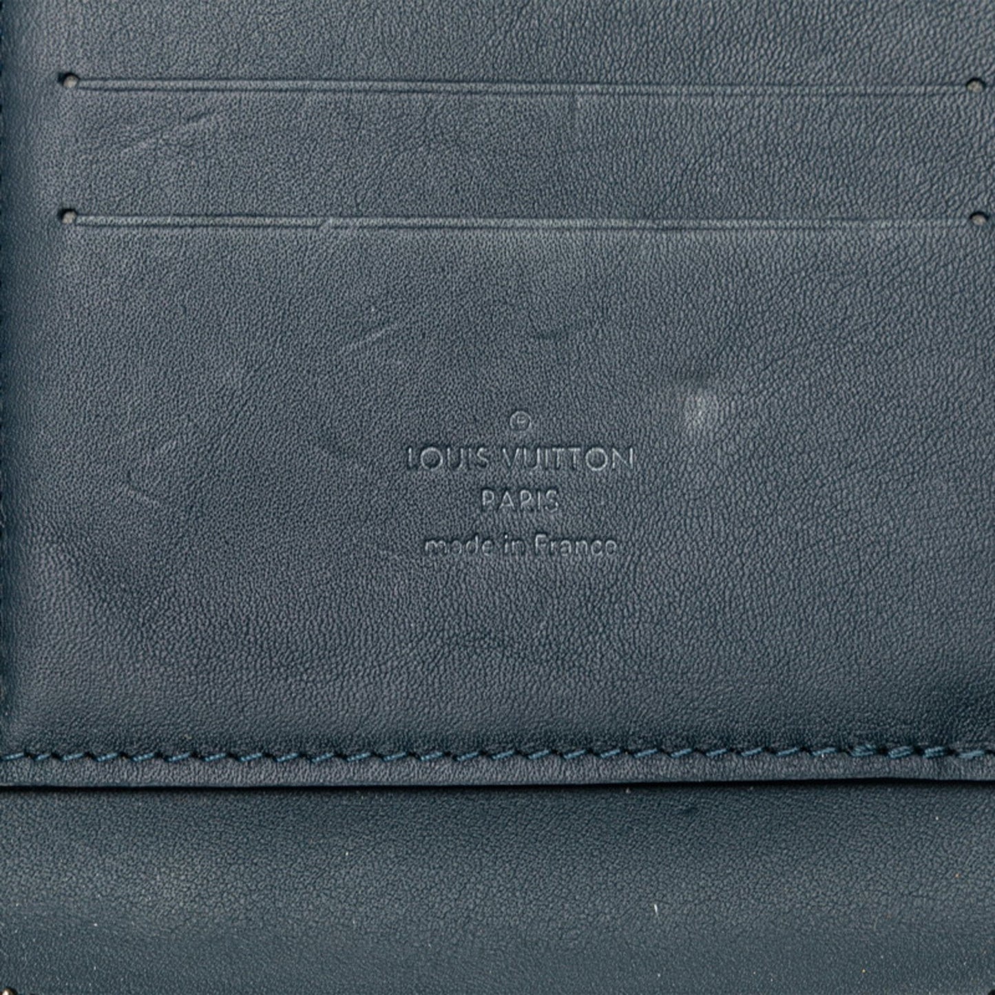 Louis Vuitton Zippy XL, Navy, Leather, wallet