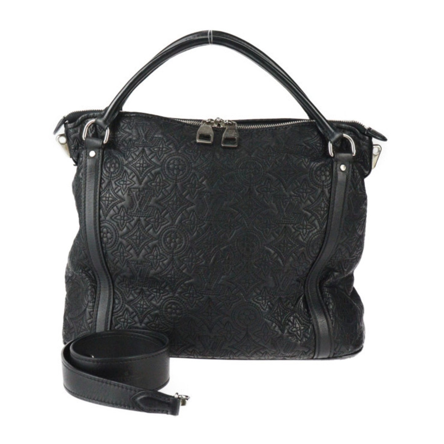 Louis Vuitton Antheia, Black, Leather, handbag
