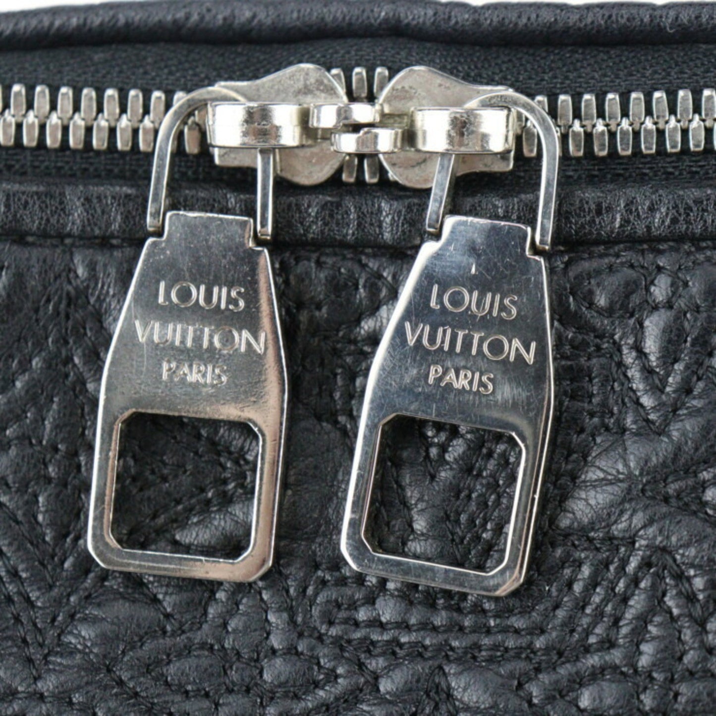 Louis Vuitton Antheia, Black, Leather, handbag