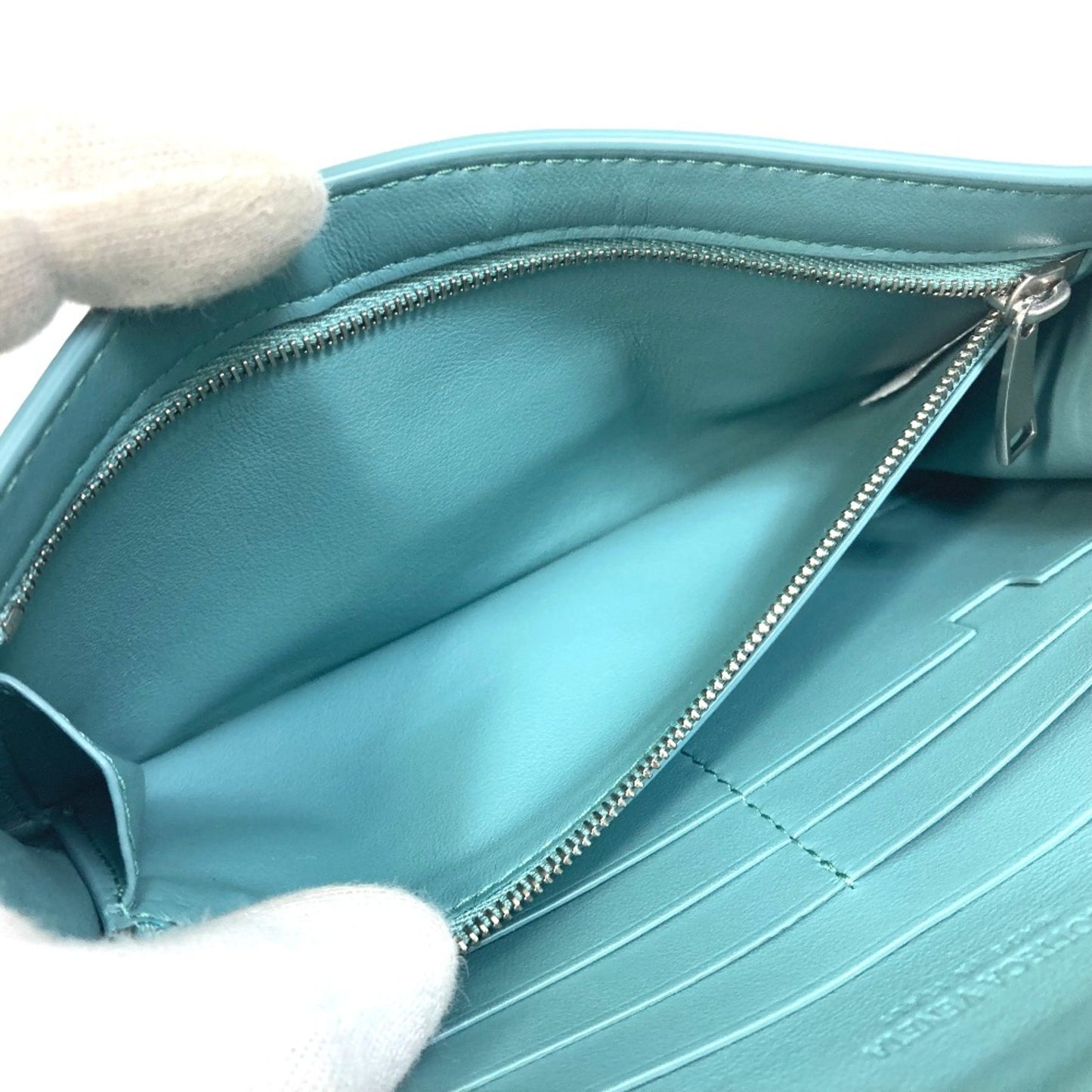 Bottega Veneta Veneta, Blue, Leather, wallet