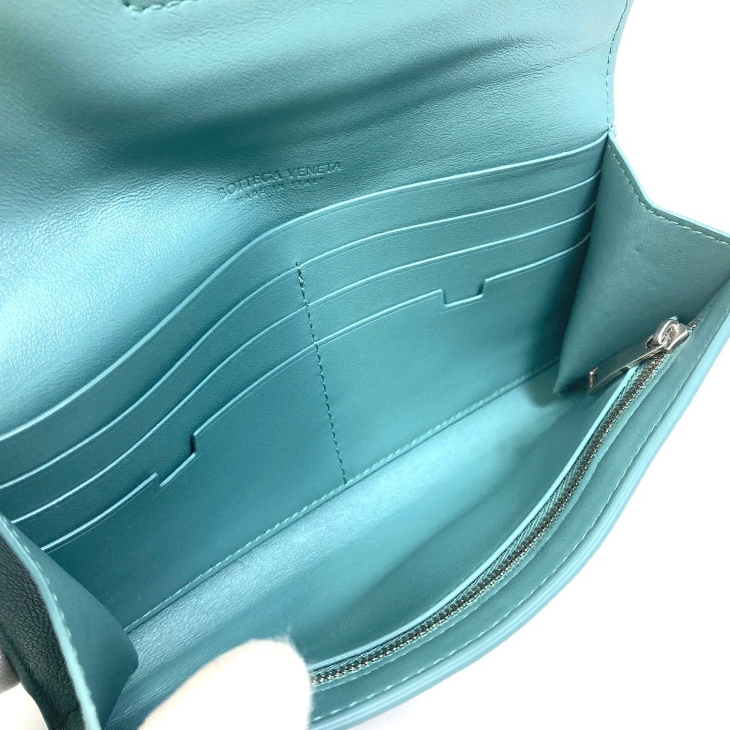 Bottega Veneta Veneta, Blue, Leather, wallet