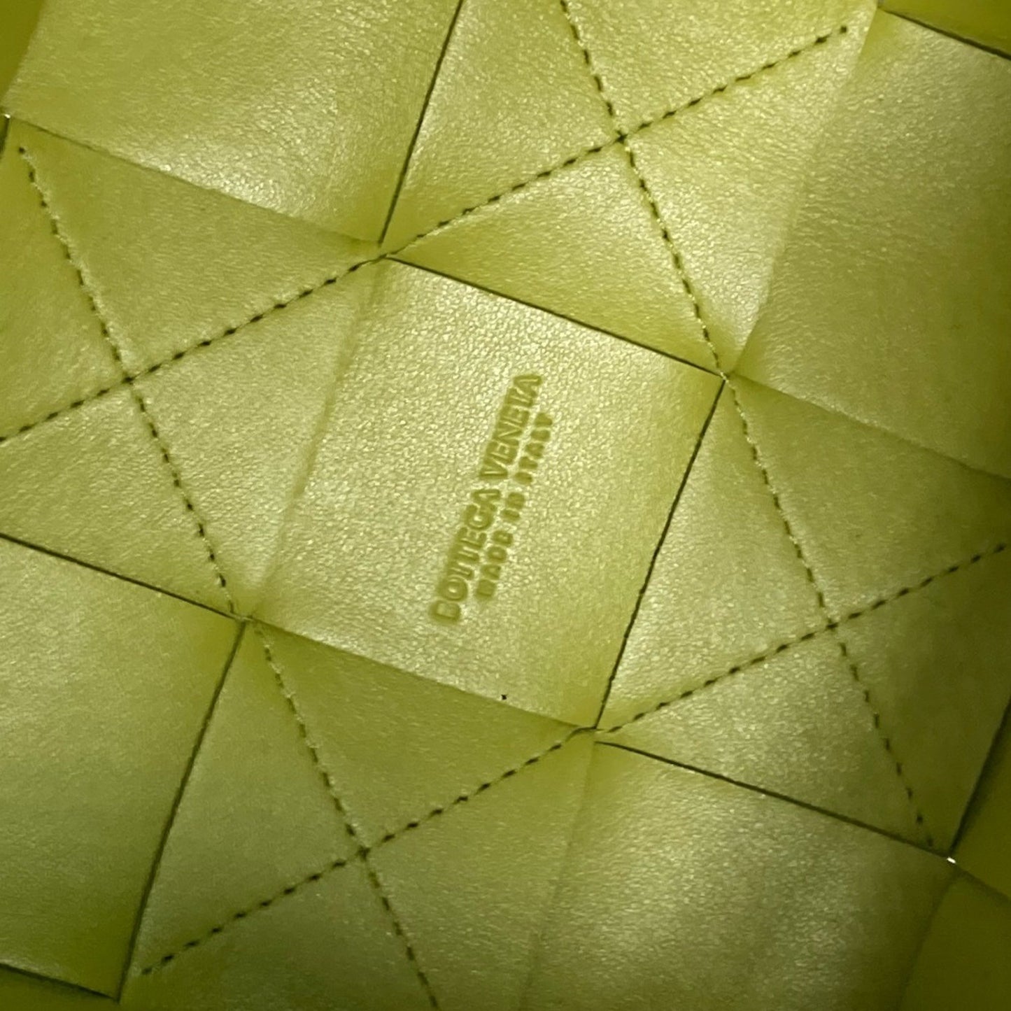 Bottega Veneta Cassette, Yellow, Leather, clutch