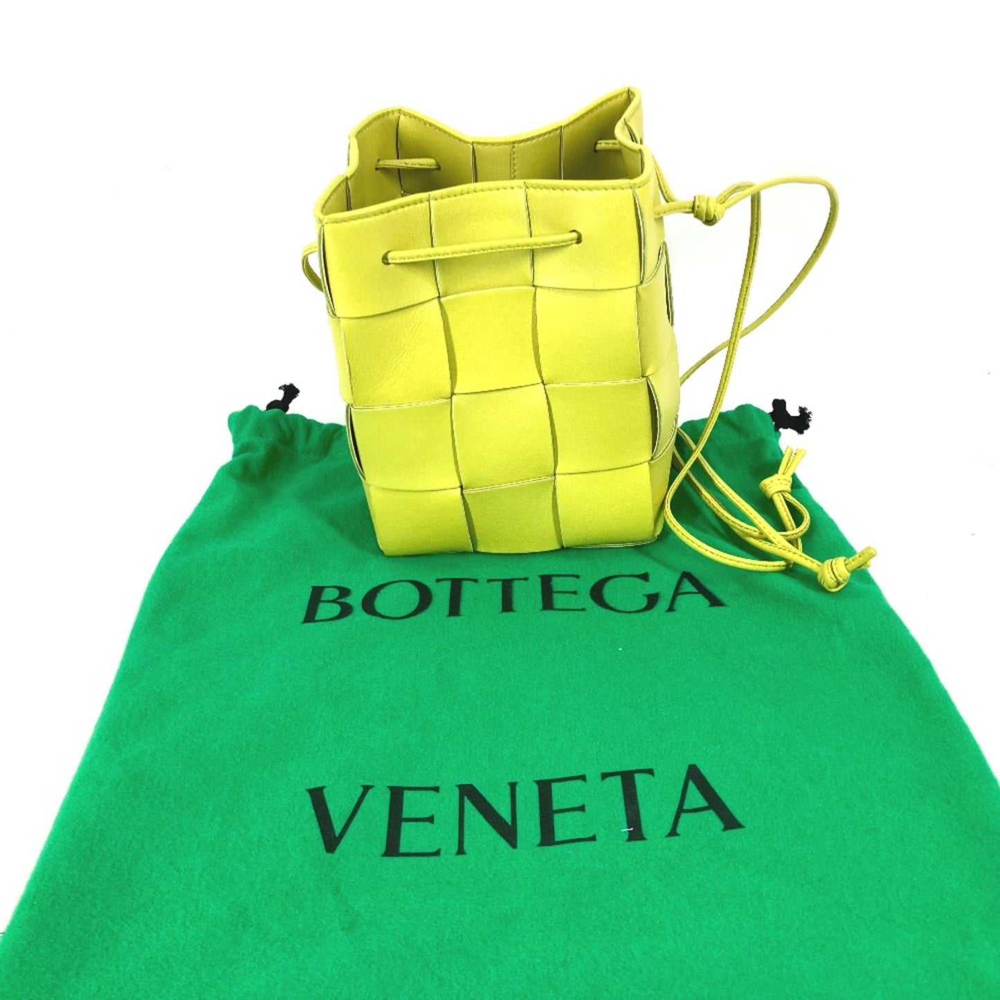 Bottega Veneta Cassette, Yellow, Leather, clutch