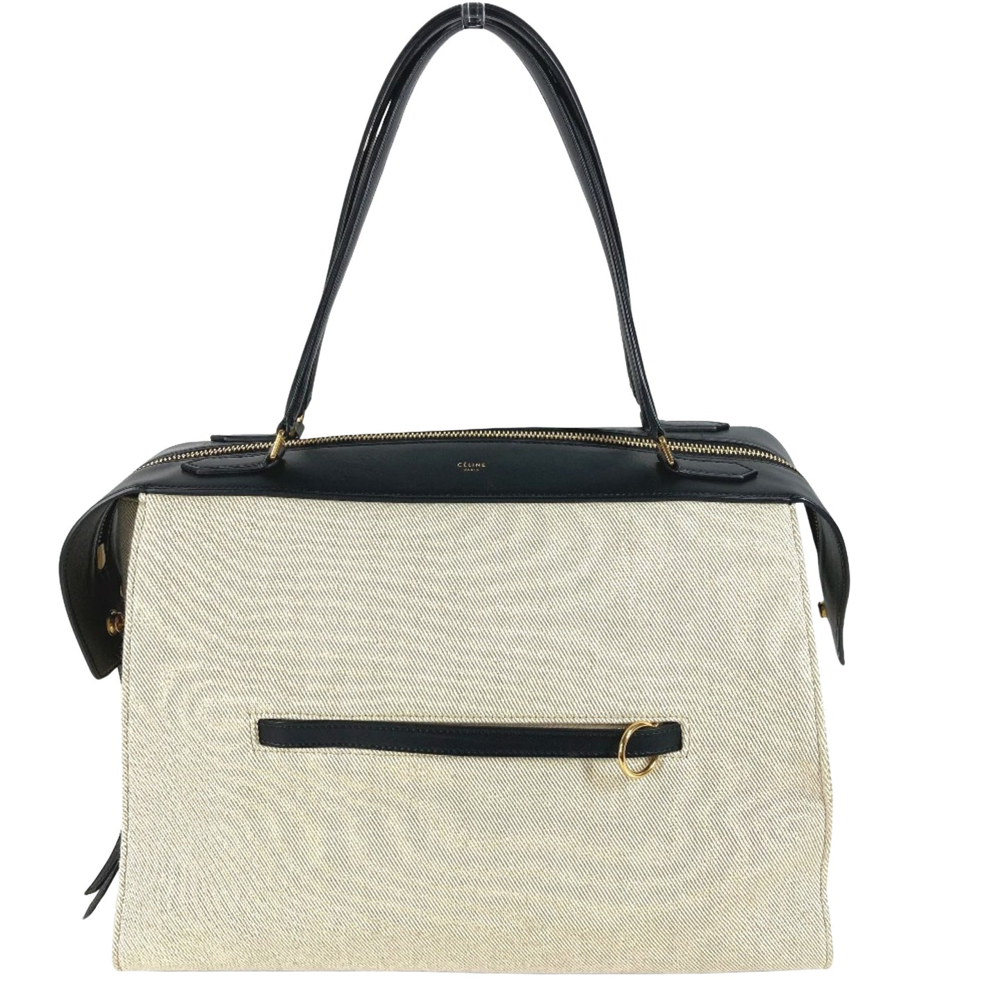 Céline Ring, Beige, Canvas, shoulder