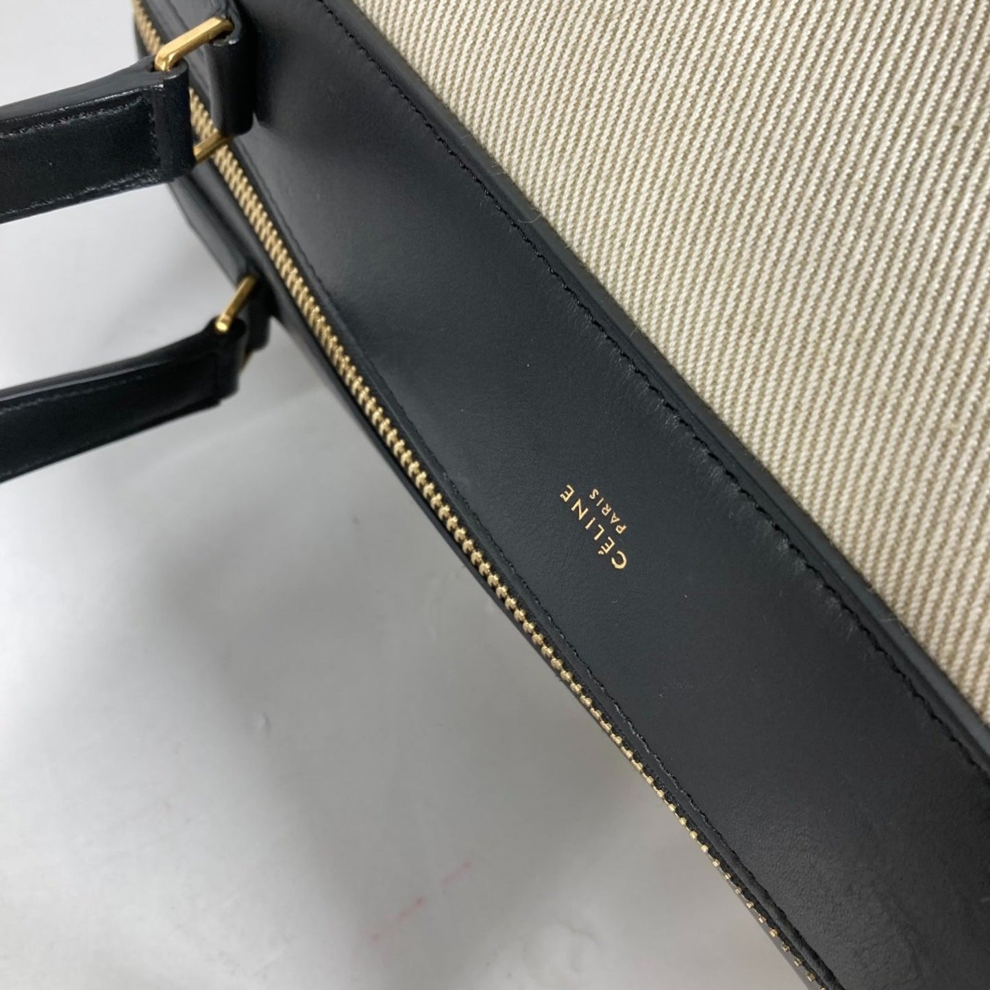 Céline Ring, Beige, Canvas, shoulder