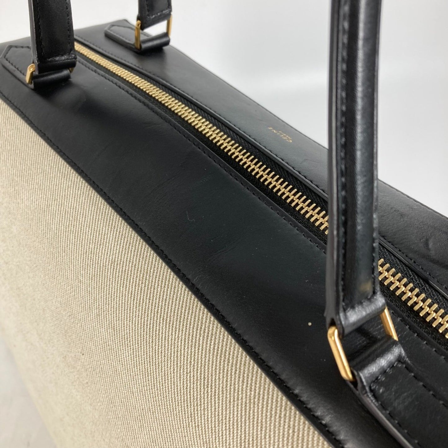 Céline Ring, Beige, Canvas, shoulder